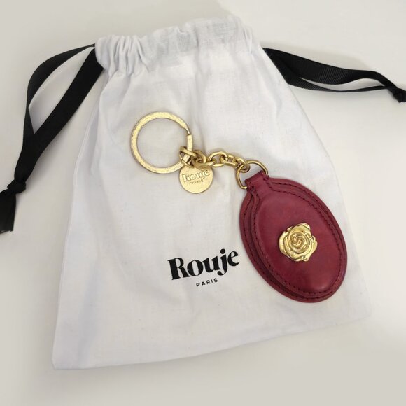 Rouje Leather Pocket Mirror Key Charm - Picture 3 of 5
